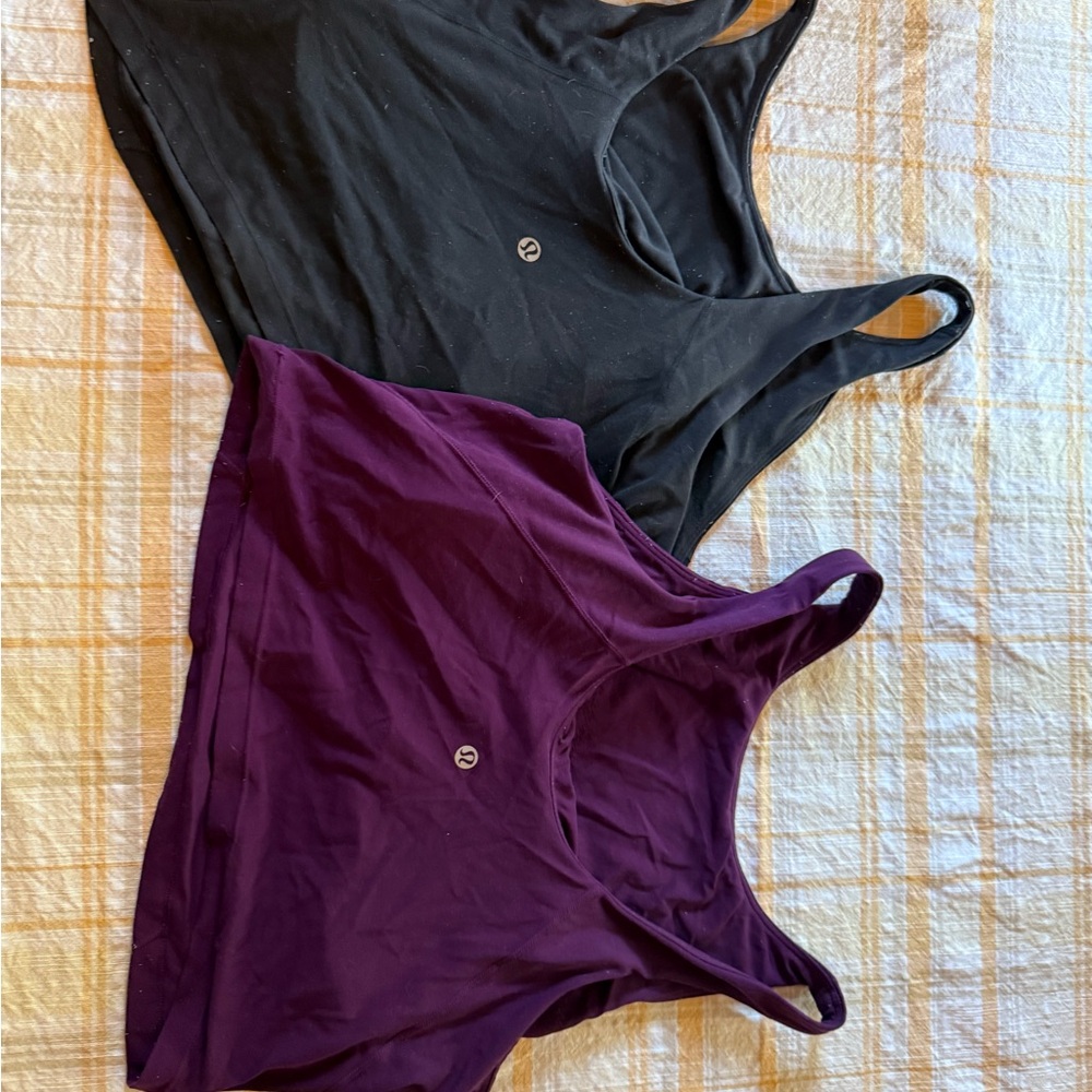Lululemon Align Tanks size 12 Black and Purple Women’s lot of 2
